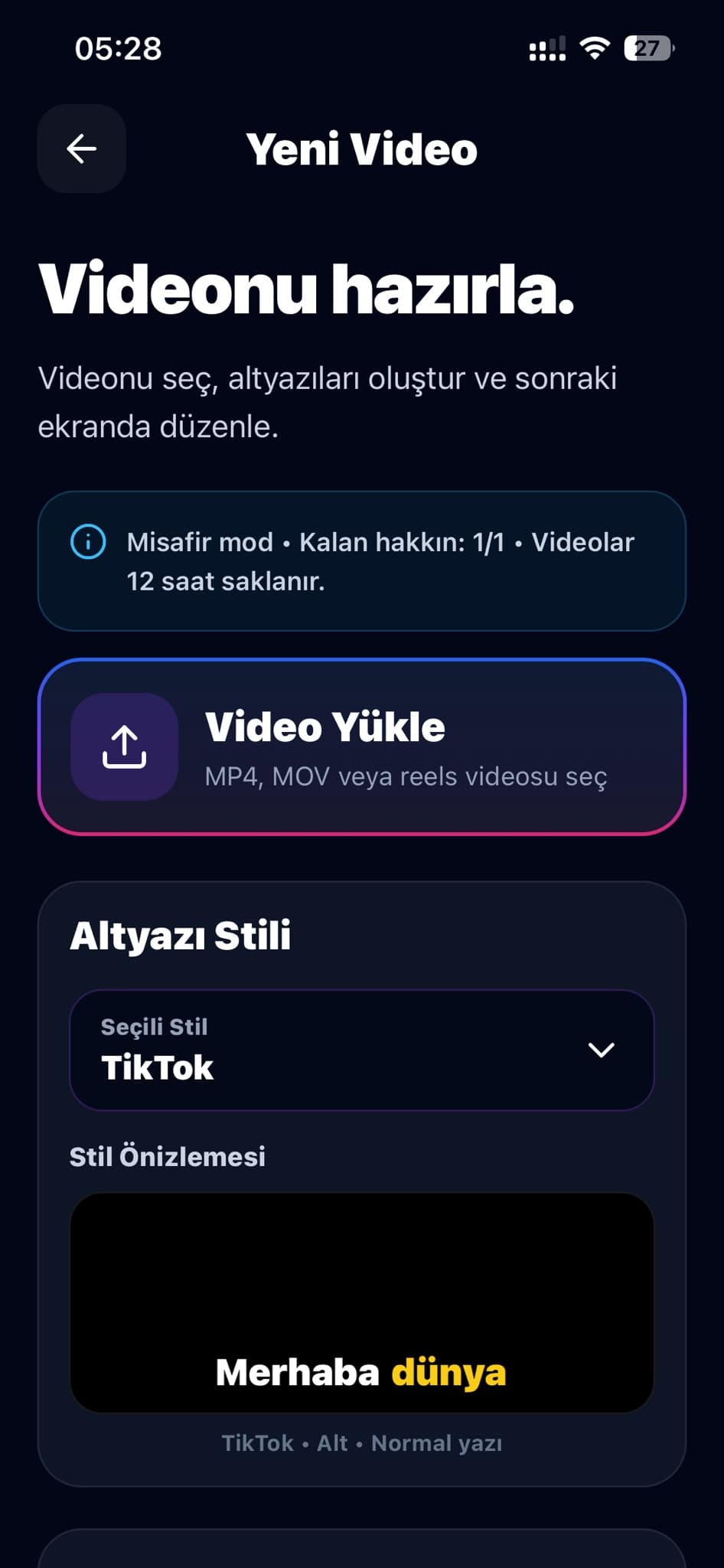 IB Subtitle Studio ekran 1